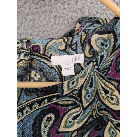 J. Jill Carmine Paisley Long Sleeve Women's Blouse size Large - Picture 4 of 11